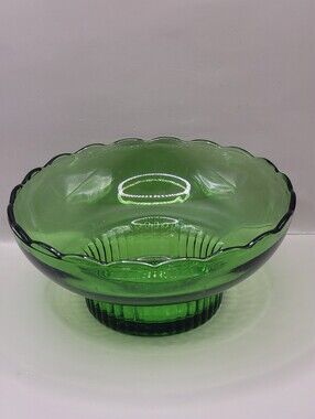 Vintage E. O. Brody M2000 Diameter Green Glass Bowl 6.5"